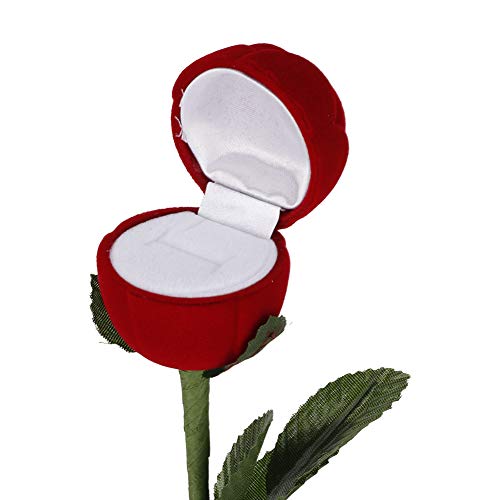 Velvet Rose Ring Box - Elegant Jewelry Storage & Display Case for Rings, Necklaces, Earrings - Perfect for Wedding Proposals, Engagement Gifts & Jewelry Organization