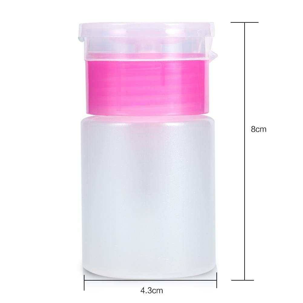 Lockable Push Down Pump Dispenser Bottle for Nail Polish & Makeup Remover - Leakproof Refillable Cosmetic Container (1-Pack) - Perfect for Salon, Travel & Home Nail Care Organization