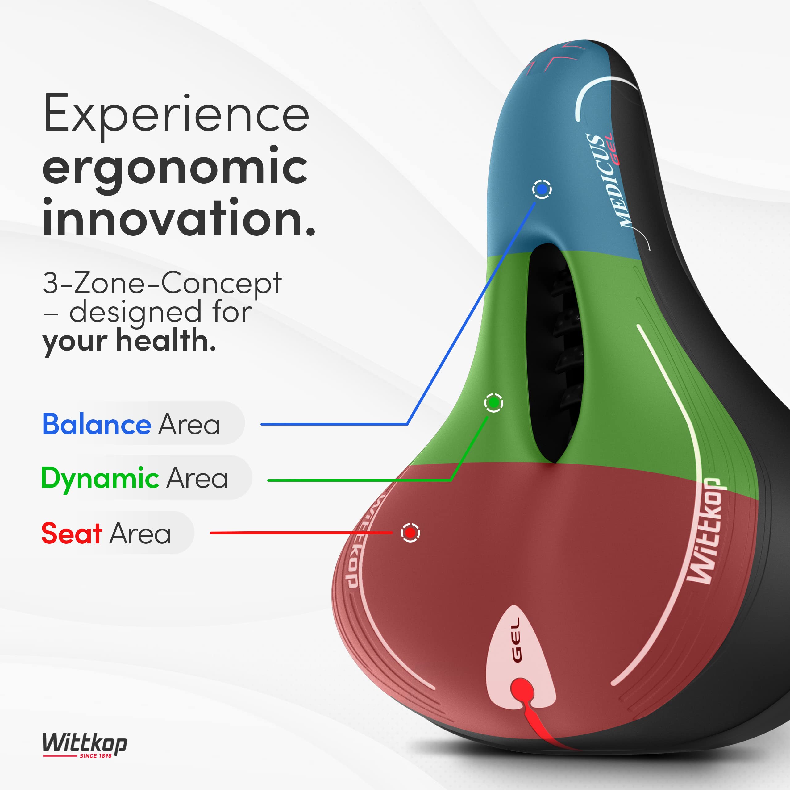 **Wittkop Oversized Comfort Bike Seat for Peloton Bike & Bike+ - Wide Replacement Saddle for Men & Women - Compatible with Spin, Road & Exercise Bikes - Perfect for Indoor Cycling, Gym Workouts & Long Rides**