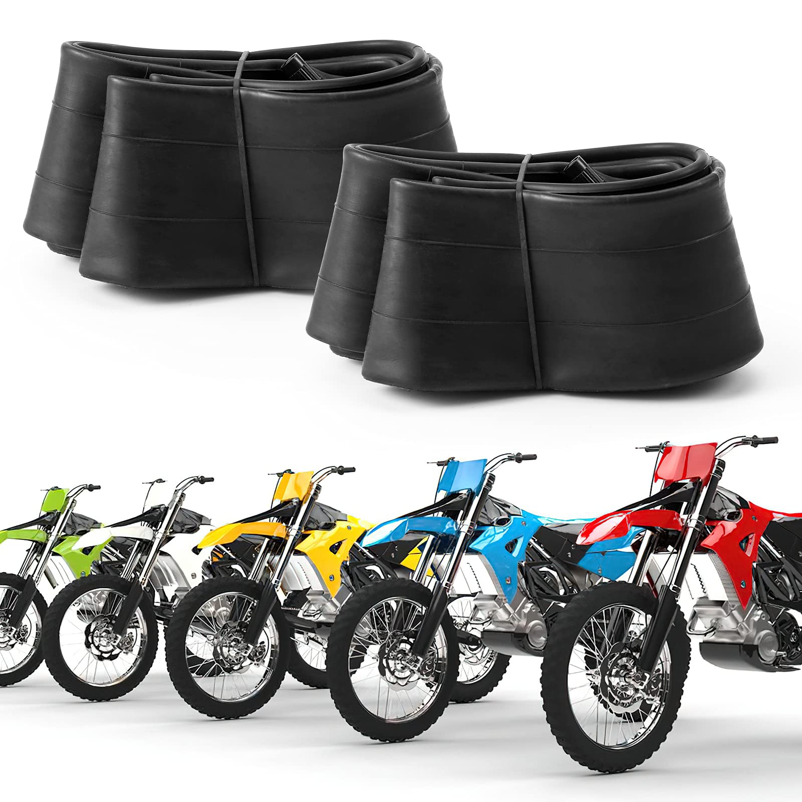 GARVEE 2-Pack 2.75/3.00-21 Motorcycle Inner Tube, 80/100-21 Dirt Bike Tube Replacement for CR250R CR450R CR500R XR200 XR250 YZ125 TTR230 TTR250 - Perfect for Off-Roading & Trail Riding