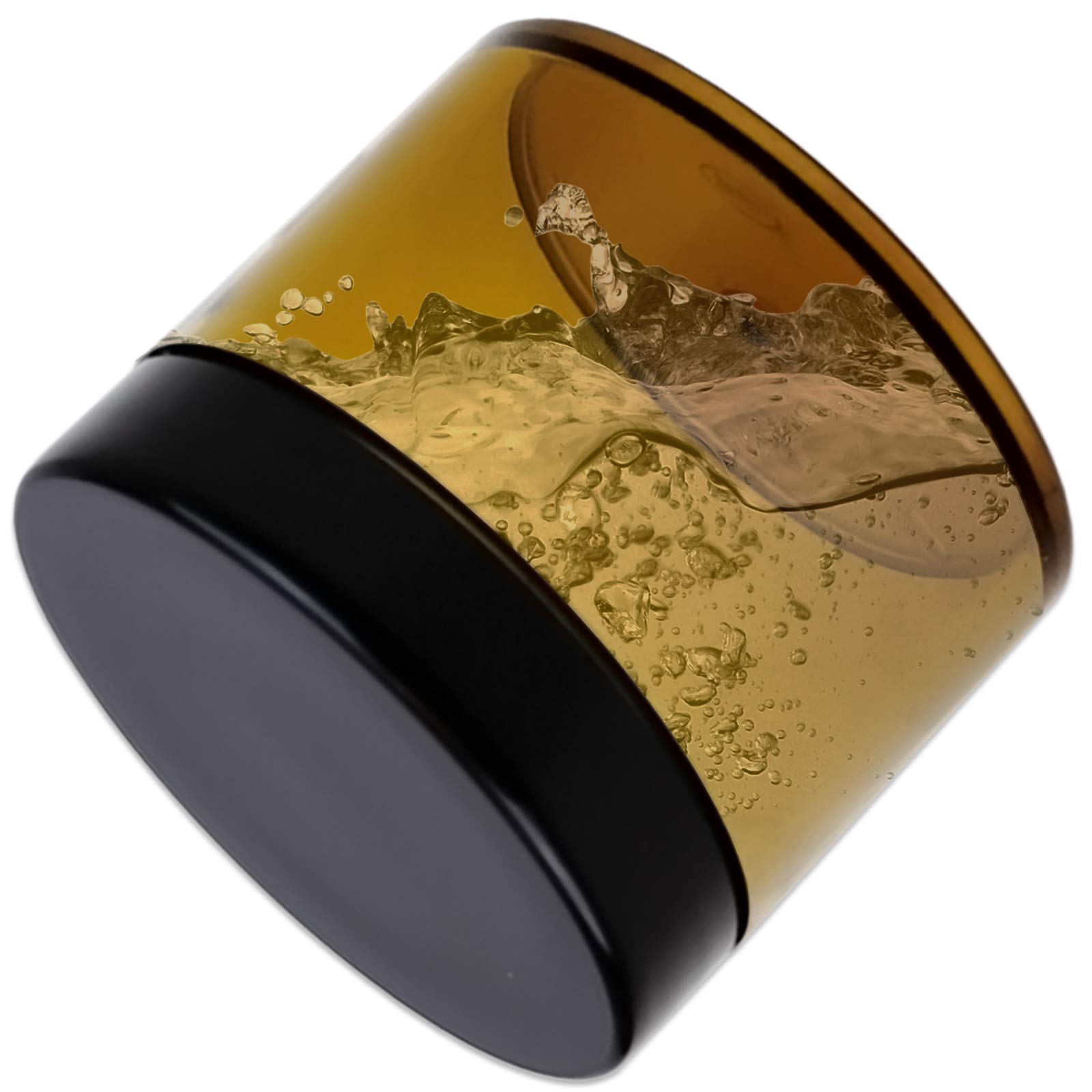 Beauticom 60ml (2oz) Amber Plastic Jars with Black Lids - 384 Pack Leak-Proof Round Containers for Cosmetics, Lotions, Creams & Ointments | Perfect for DIY Skincare, Travel Toiletries & Small Item Storage