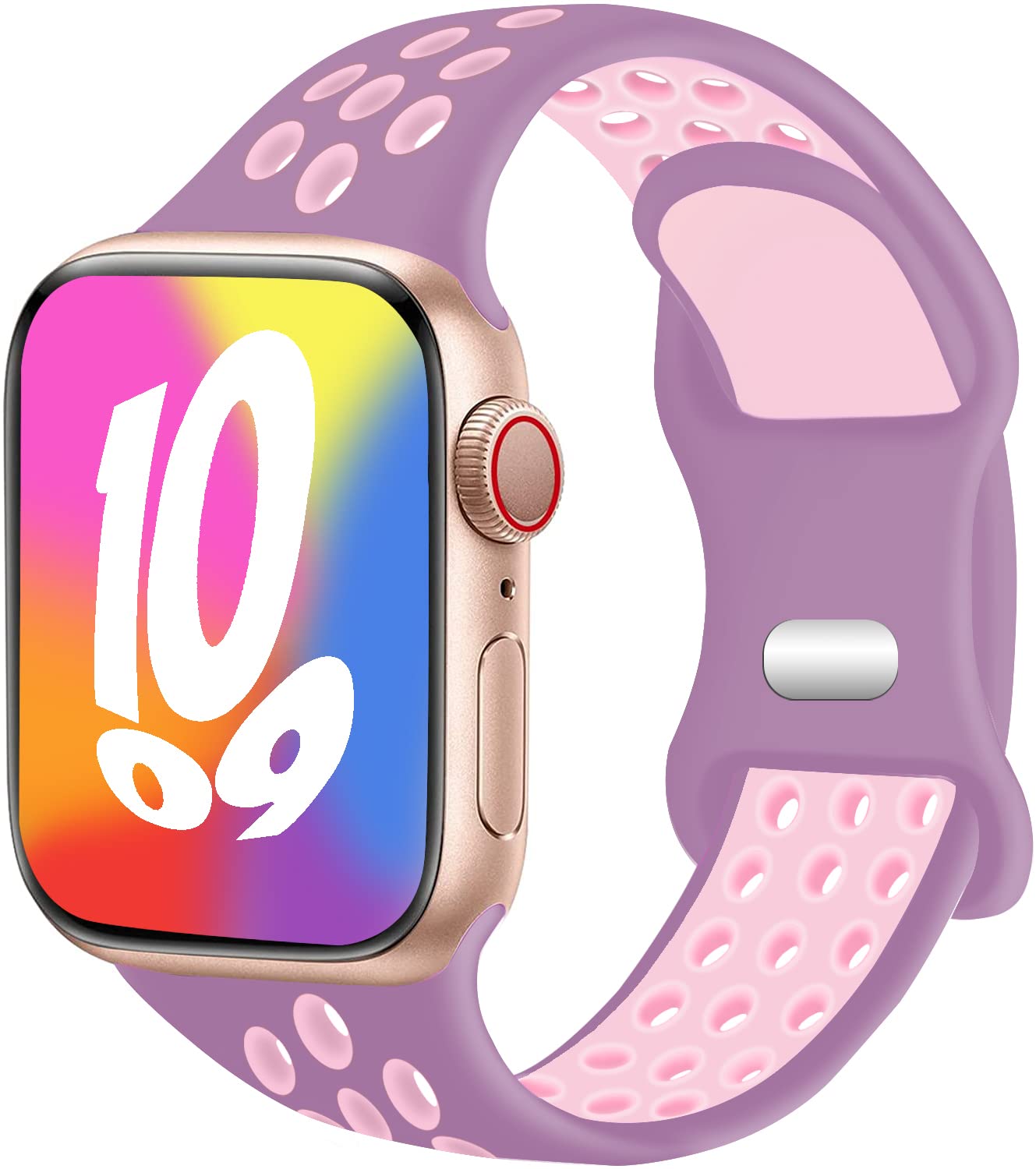 Elaikement Sport iWatch Bands - Compatible with Apple Watch 38mm 40mm 41mm 42mm 44mm 45mm 49mm - Soft Breathable Silicone Strap for Women & Men - Perfect for iWatch Series Ultra 8 7 6 5 4 3 2 1 SE - Ideal for Running, Workouts & Daily Wear