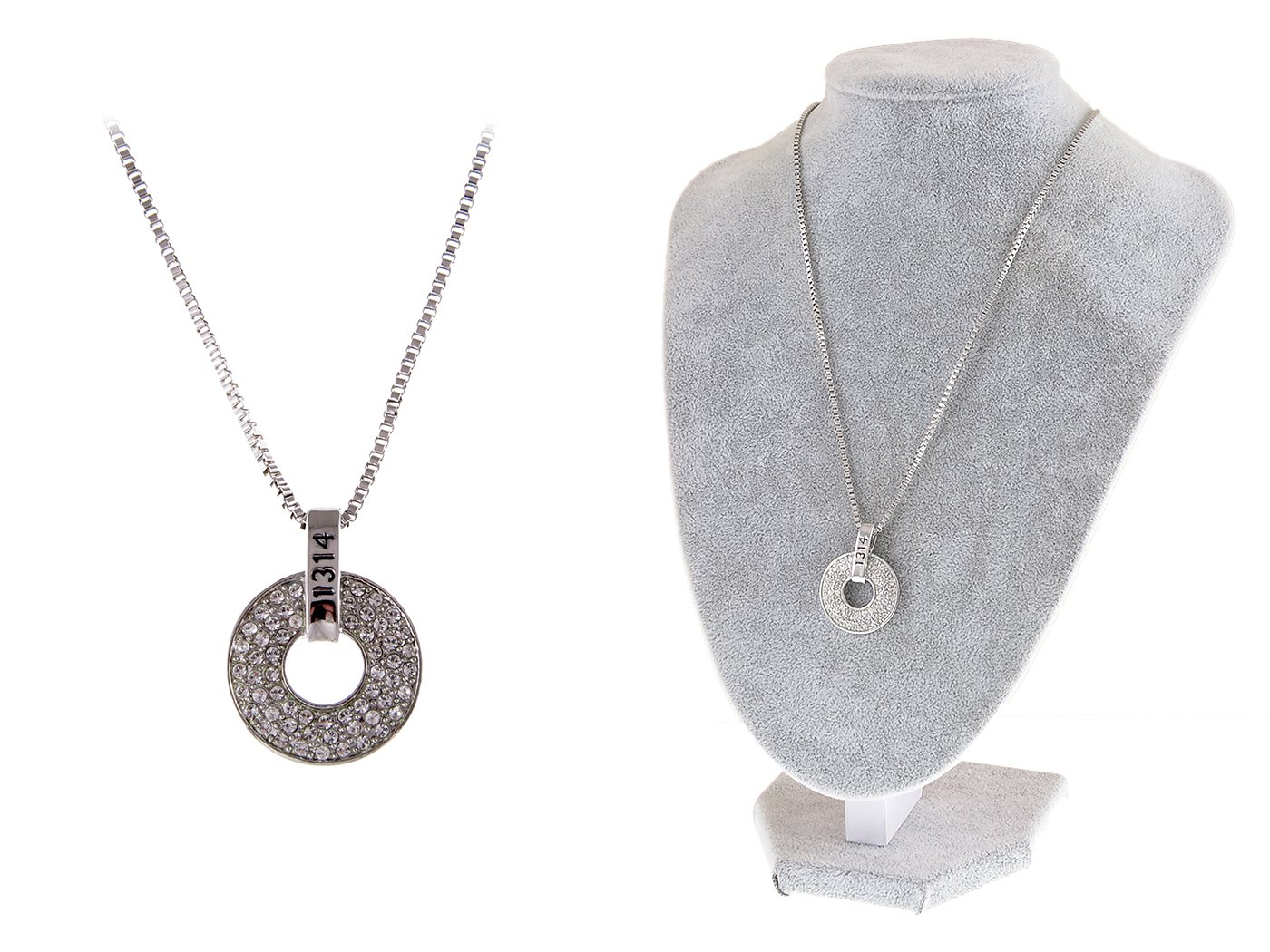 Alilang 1314 Crystal Pendant Necklace - Elegant Number Disc Charm for Women, Perfect for Valentine's Day, Anniversary & Romantic Gifts | Jewelry for Couples, Love Tokens & Special Occasions