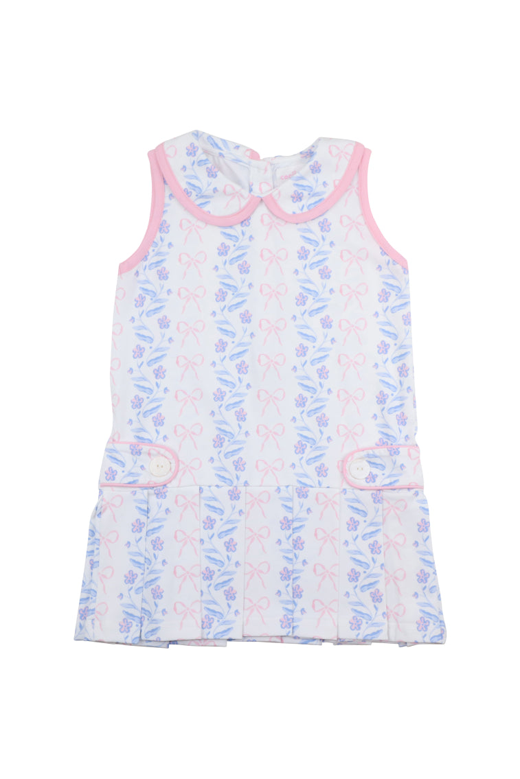 Cecil & Lou Floral Bow Knit Tennis Dress - Women's Elegant Knit Dress for Tennis, Golf & Summer Outings | Perfect for Club, Beach & Casual Wear