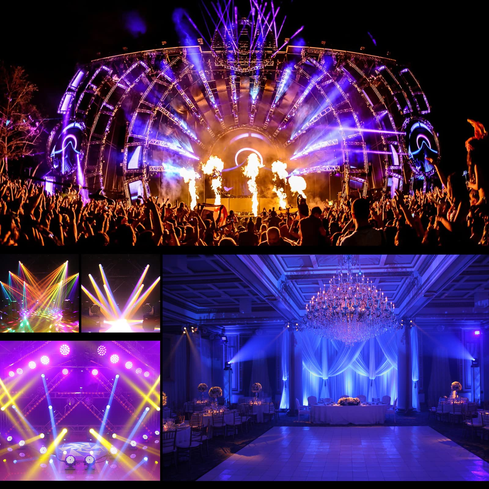 Topteng 230W DJ Stage Moving Head Beam Light with 7R Zoom, 8 Prism Strobe, DMX 16Ch - Professional Sharpy Spotlight for Party, Stage, and Event Lighting