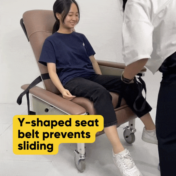 Portable Reclining Chair for Elderly with Removable Tray - Perfect for Nursing Homes, Hospitals & Home Care Comfort