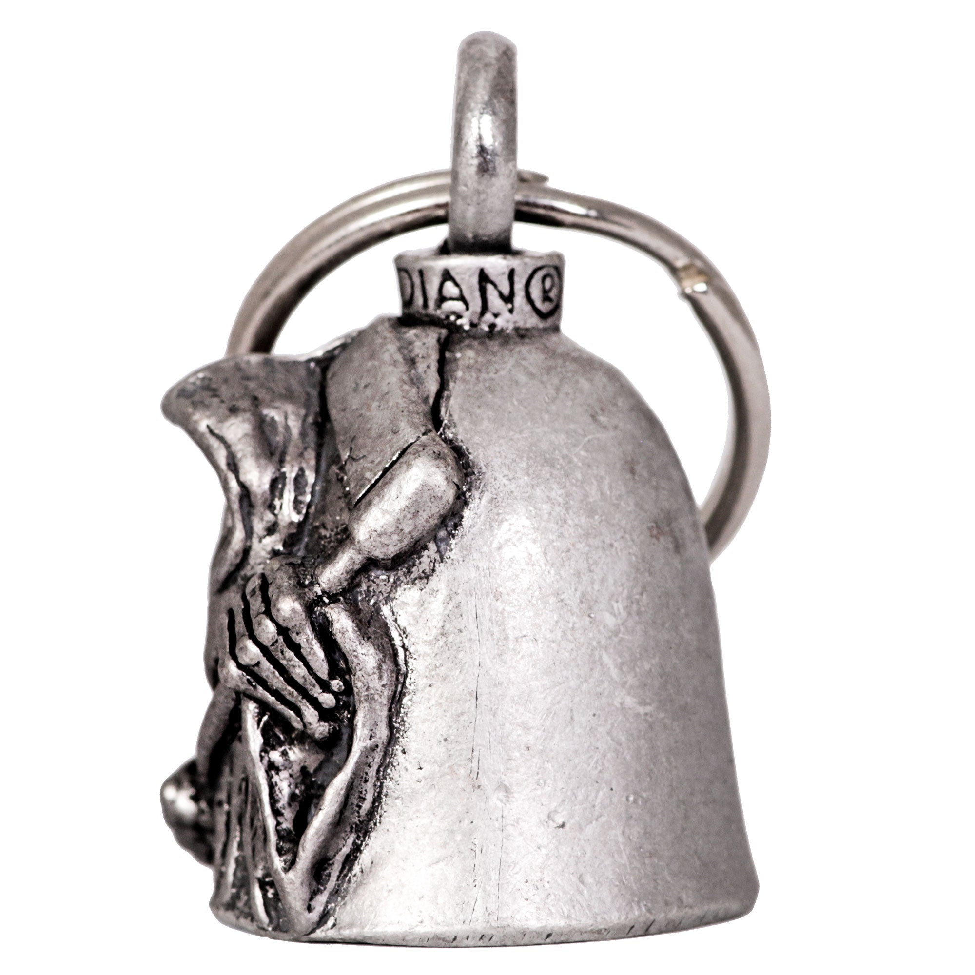 Grim Reaper Guardian Bell for Motorcycles - Black Gothic Biker Accessory for Protection & Good Luck - Perfect for Harley, Chopper & Cruiser Riders