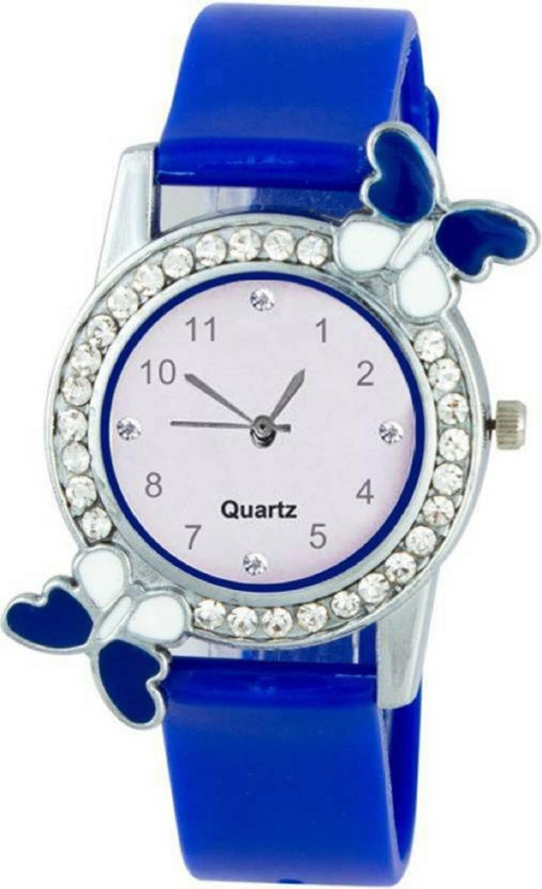 Giffemans Blue Butterfly Stylish PU Belt Watch for Women & Girls - Fashion Accessory for Casual Wear, Parties & Everyday Use
