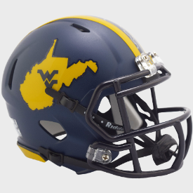 West Virginia Mountaineers NCAA Mini Speed Football Helmet 2023 - Officially Licensed Collectible - Perfect for Game Day Decor, Sports Memorabilia & WVU Fan Gifts