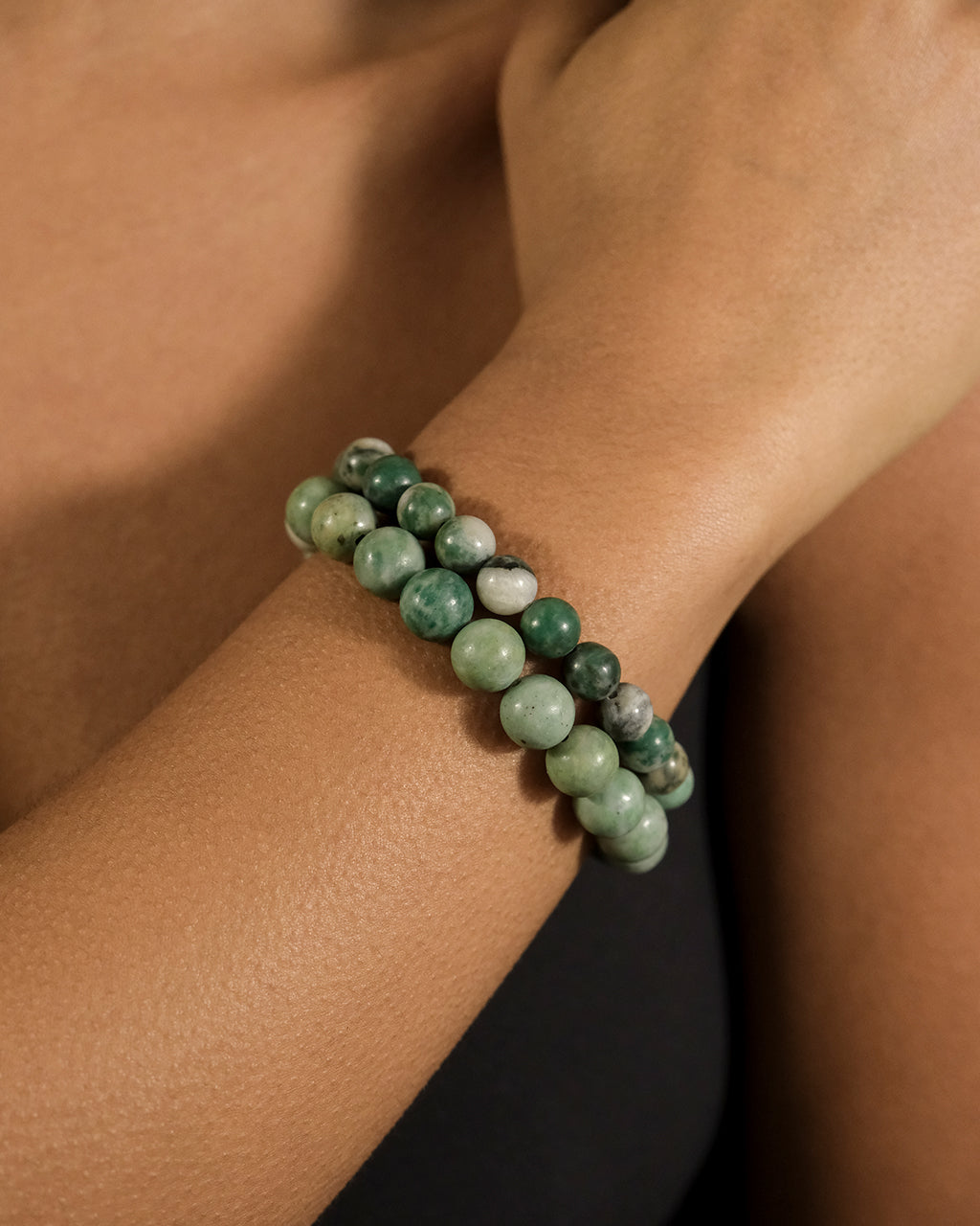 Jade Beaded Stretch Bracelet for Women - Adjustable Healing Stone Jewelry for Yoga, Meditation & Everyday Wear