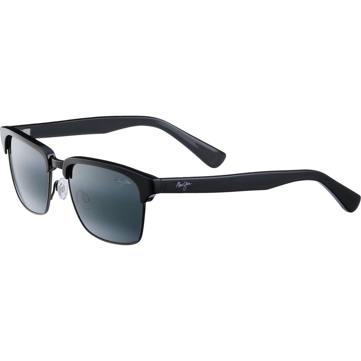 Maui Jim Kawika Polarized Classic Sunglasses for Men & Women - Black Gloss Frame with Antique Pewter/Neutral Grey Lenses - Medium Size - Perfect for Driving, Beach & Outdoor Activities