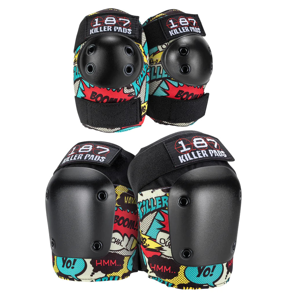 187 Killer Pads Knee & Elbow Pad Combo Pack - Protective Gear for Skateboarding, Roller Skating & BMX - Durable Impact Protection for Adults & Youth