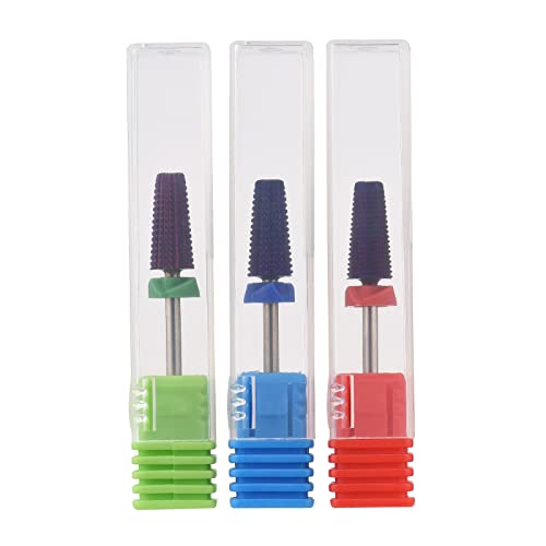 Professional 3-Piece Tungsten Steel Nail Drill Bit Set for Cuticle Removal & Gel Polish - Electric Nail Drill Replacement Bits for Manicure & Pedicure | Perfect for Salon & Home Nail Care