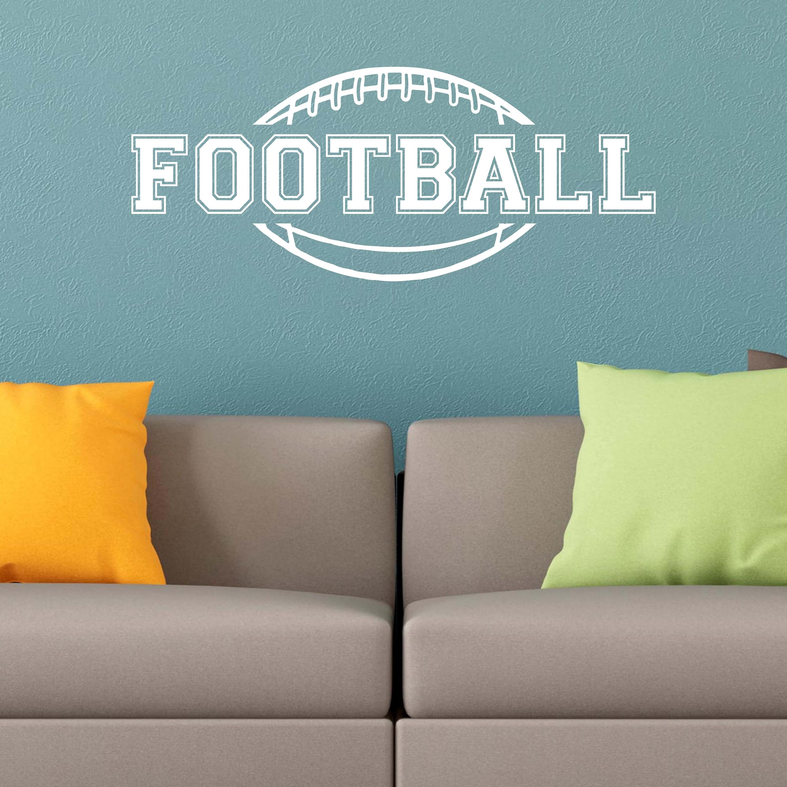 American-Made Football Wall Decals - High-Quality Vinyl Football Signs for Home & Game Room Decor - Perfect for Sports Fans, Man Cave & Football Themed Parties