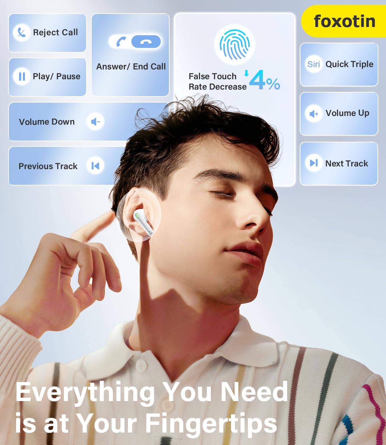 Wireless Earbuds Bluetooth 5.3 with 48H Playtime, Built-in Mic & LED Display Charging Case, IPX7 Waterproof Headphones for iPhone Android Phone Laptop - Perfect for Sports, Workouts, Running and Gym - Silver