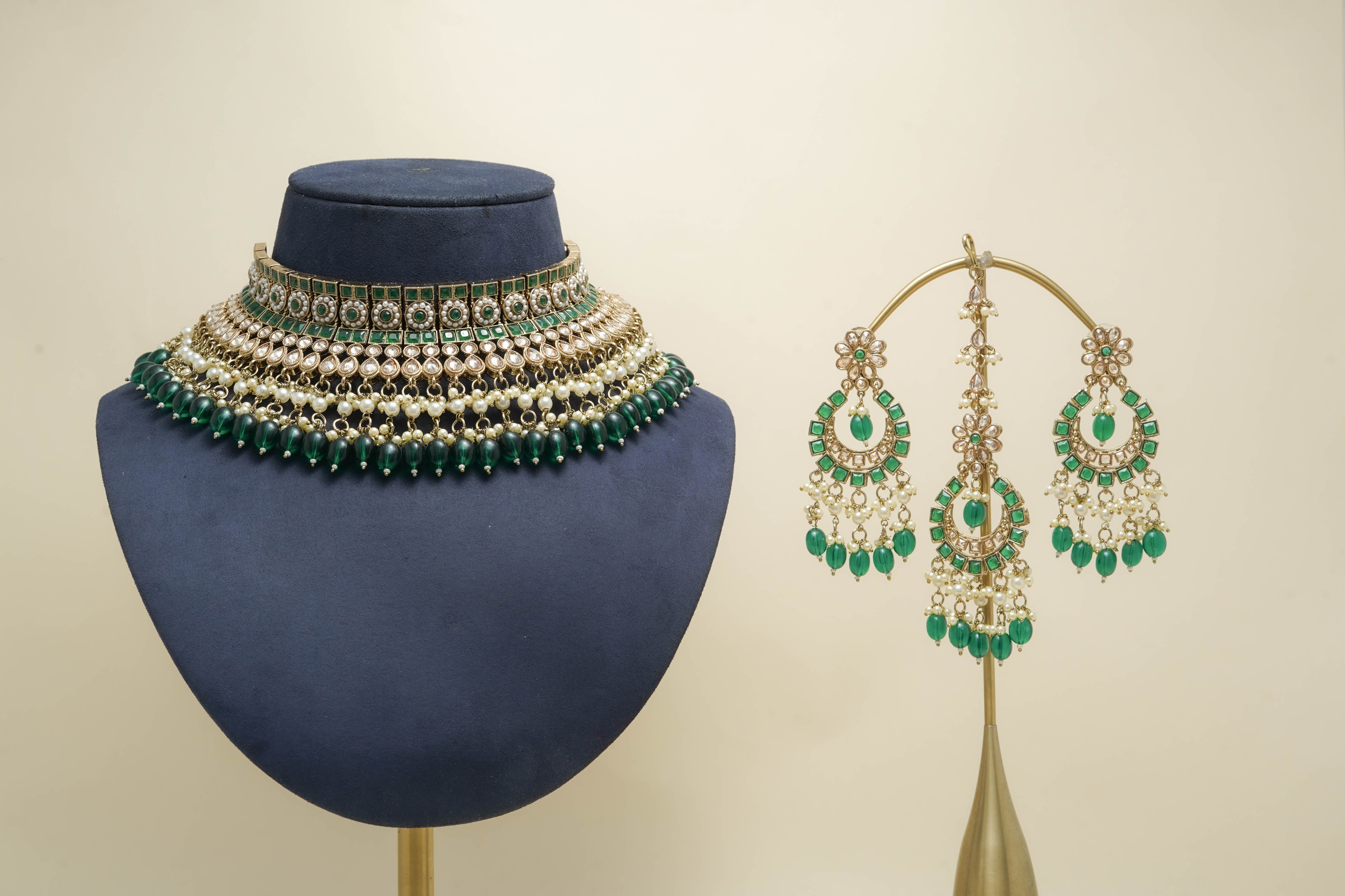 Exquisite Ishita Polki Jewelry Set | Handcrafted Kundan Necklace & Earrings | Perfect for Weddings, Parties & Special Occasions