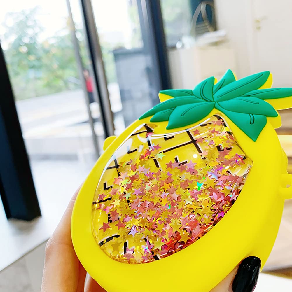 3D Cartoon Avocado Silicone Coin Wallet - Cute Purse & Keychain for Kids, Headphone & Makeup Accessories Storage - Fun Gift with Lanyard (Pineapple Design) - Perfect for School, Travel & Daily Use