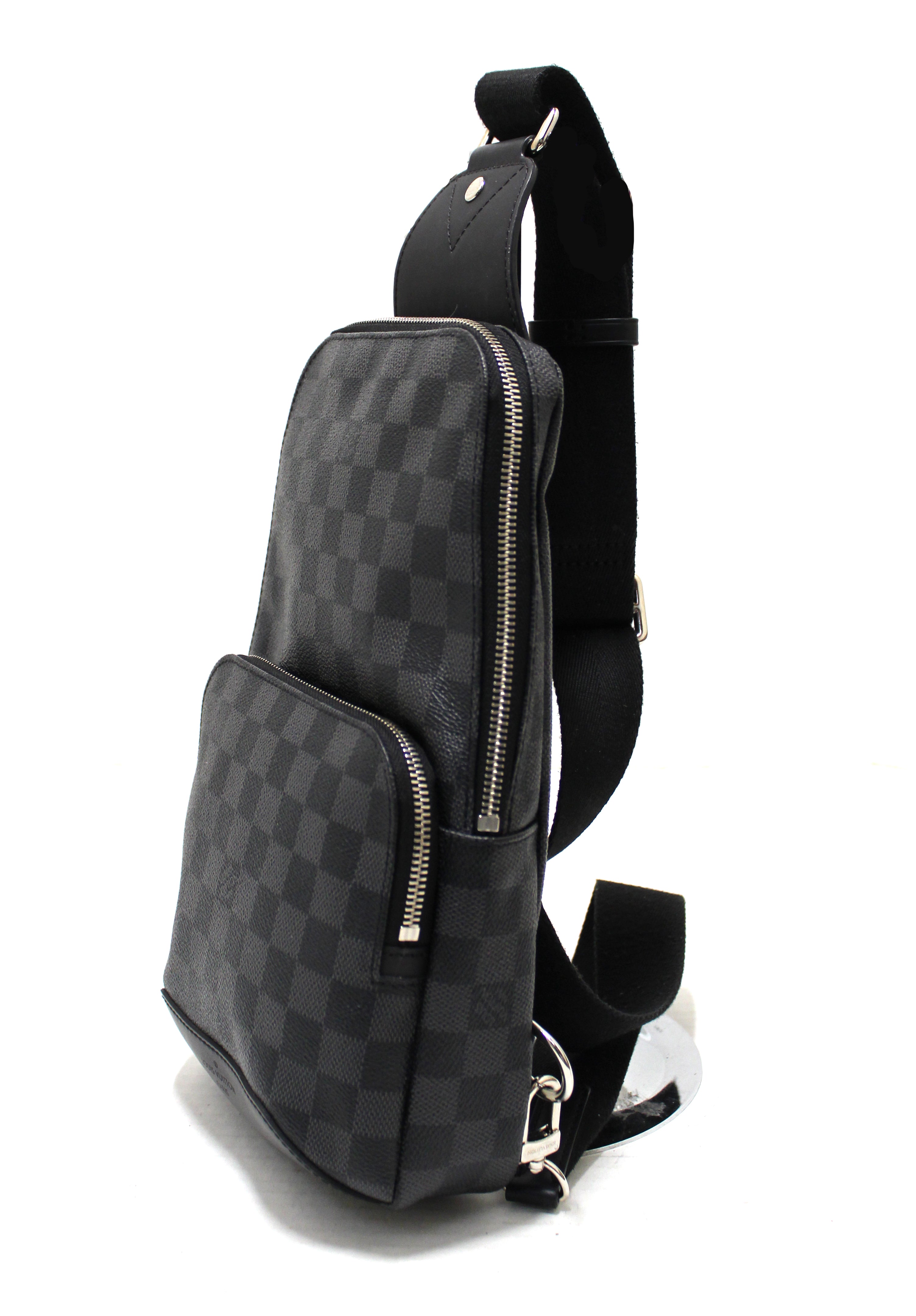 Authentic Louis Vuitton Damier Graphite Avenue Sling Bag for Men - Luxury Crossbody Bag with Adjustable Strap - Perfect for Travel, Work & Everyday Use