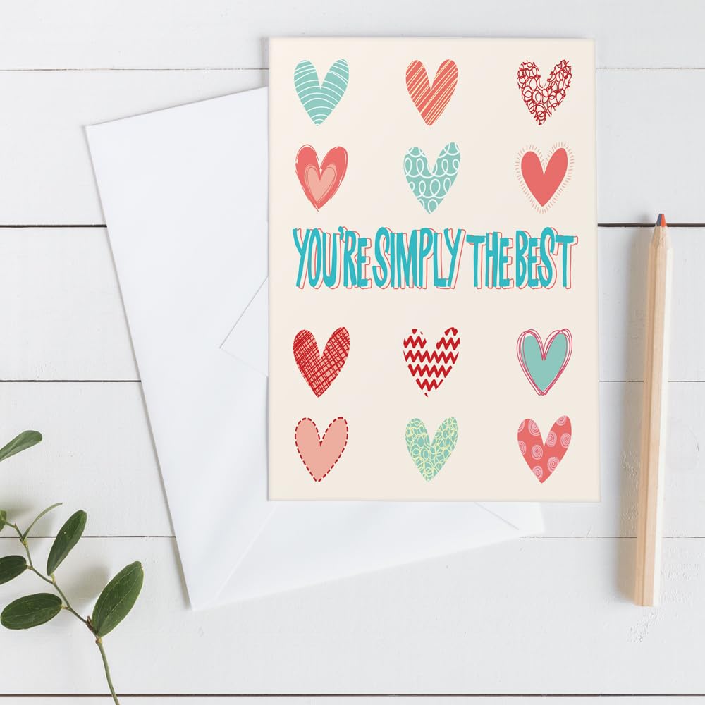 Wright Home & Gift Hearts Mother's Day Greeting Cards Set - 3 Pack with 3 Envelopes (5x7 inches) - Perfect for Mother's Day Gifts, Thank You Cards & Special Occasions