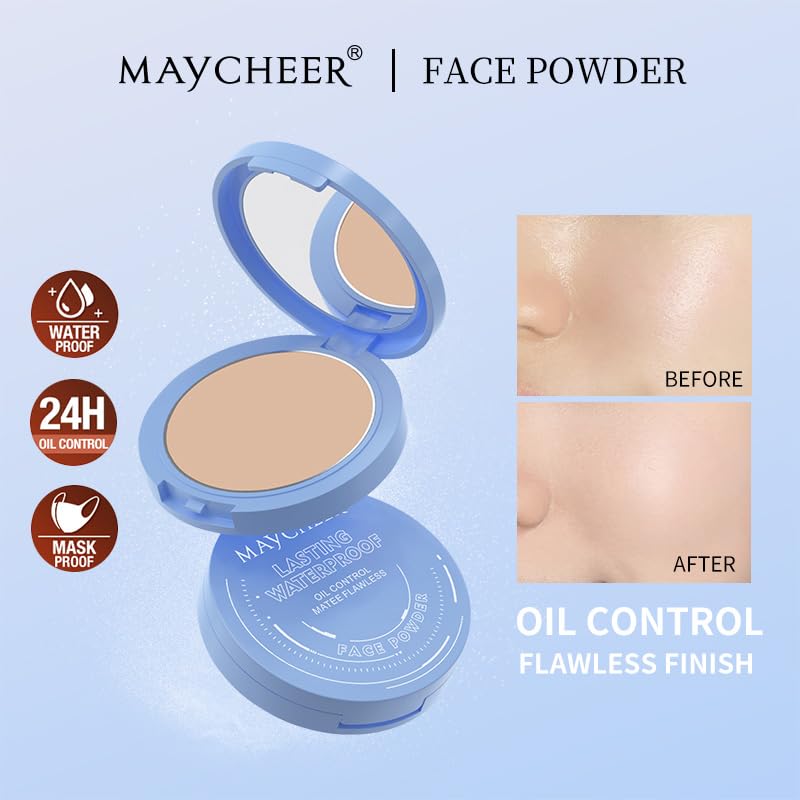 Oil Control Pressed Face Powder - Matte & Smooth Translucent Setting Powder | Waterproof, Long-Lasting Makeup Finishing Powder | Cruelty-Free (02 Natural) | Perfect for Oily Skin & All-Day Wear | Ideal for Daily Makeup, Touch-Ups & Photo Shoots