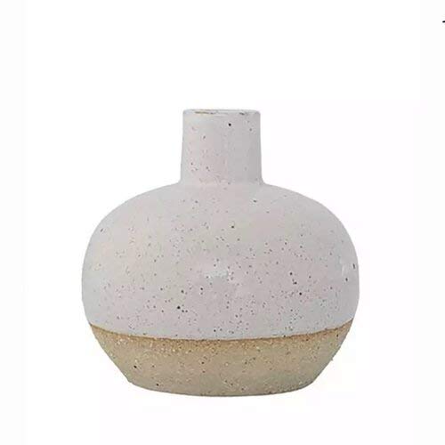 Handmade Ceramic Vase - Elegant White & Tan Home Decor for Living Room, Dining Table, or Wedding Centerpiece