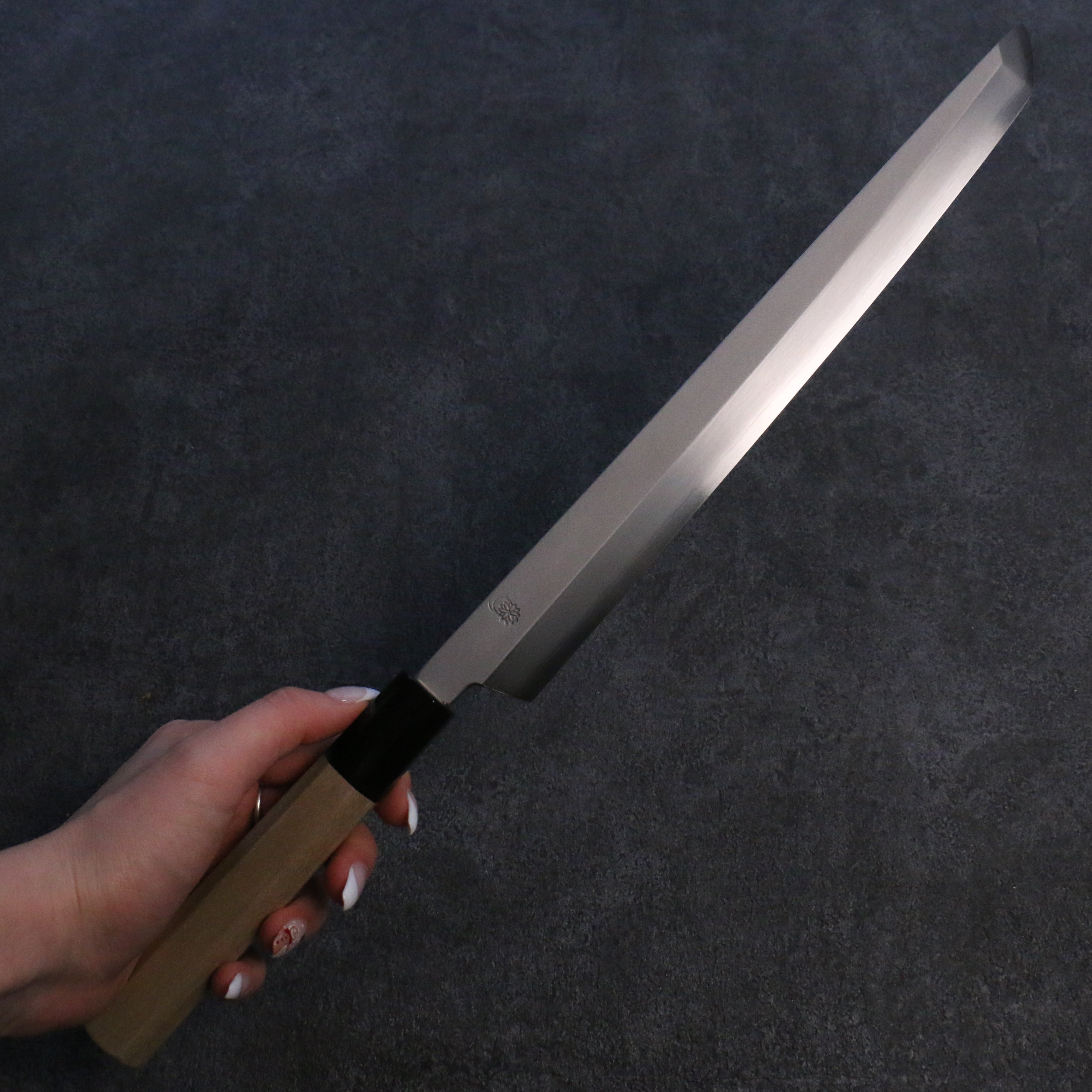 Premium Kikuzuki Silver Steel No.3 Sakimaru Takohiki Sushi Knife 270mm - Magnolia Wood Handle - Professional Japanese Yanagiba for Sashimi, Sushi & Seafood Preparation