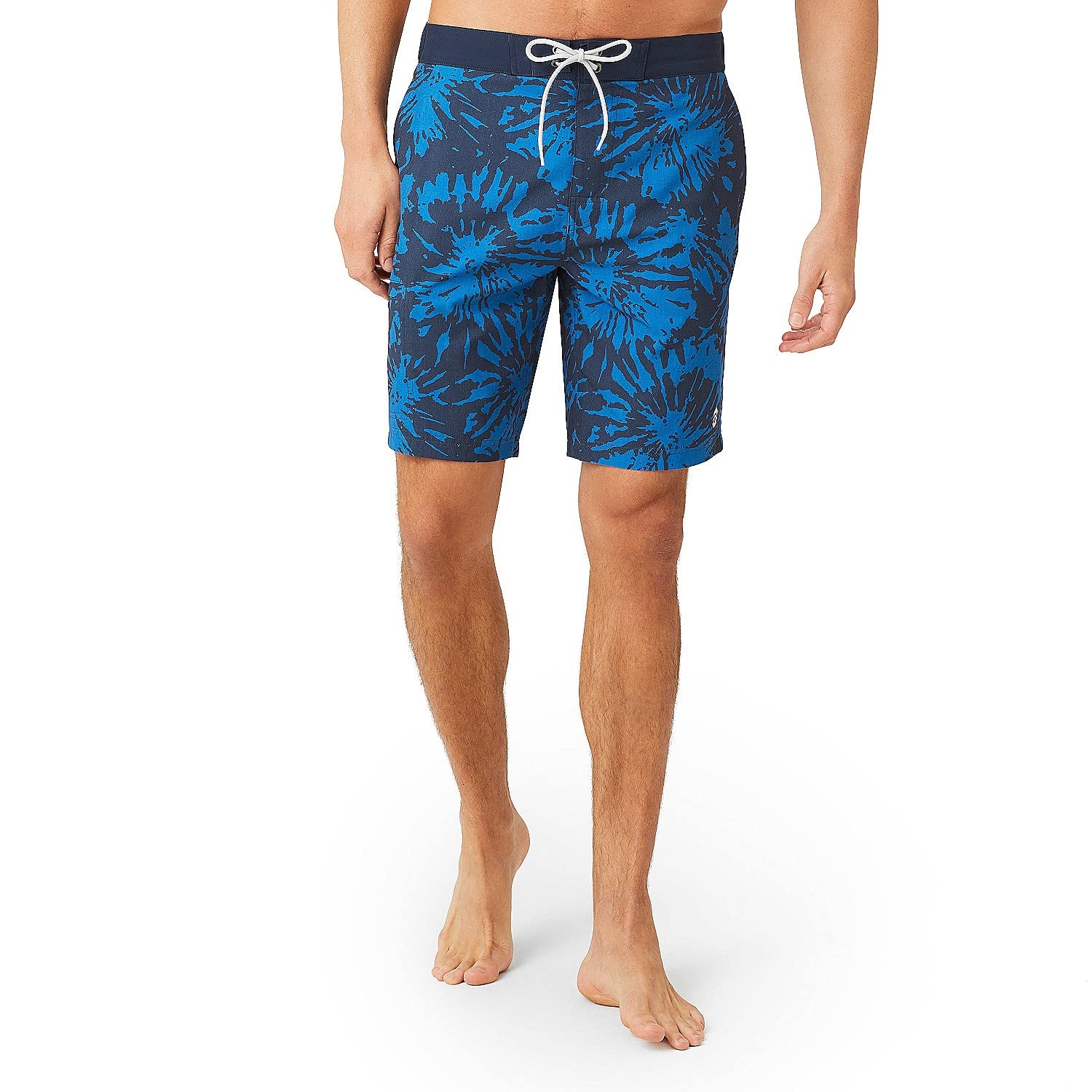 Free Country Men's Woodblock Cargo Surf Shorts - Quick-Dry Swim Trunks with Pockets for Beach, Surfing & Summer Outdoor Activities