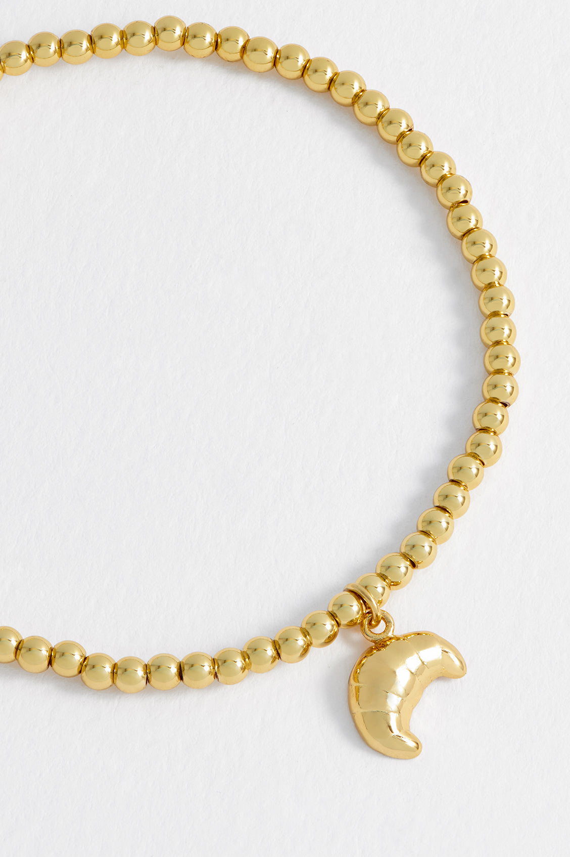Sienna Beaded Croissant Charm Bracelet for Women - Elegant French-Inspired Beaded Bracelet - Perfect for Parties, Date Nights & Everyday Wear