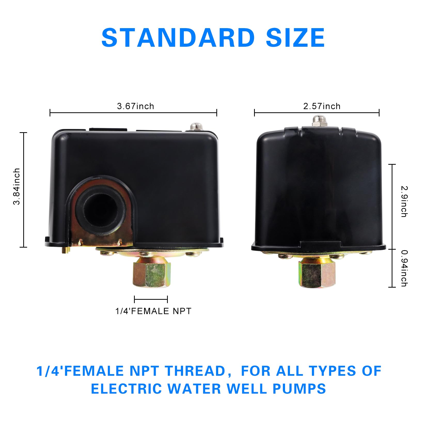 Manesi 2 Pack 20-40 psi Well Pump Pressure Switch, 1/4