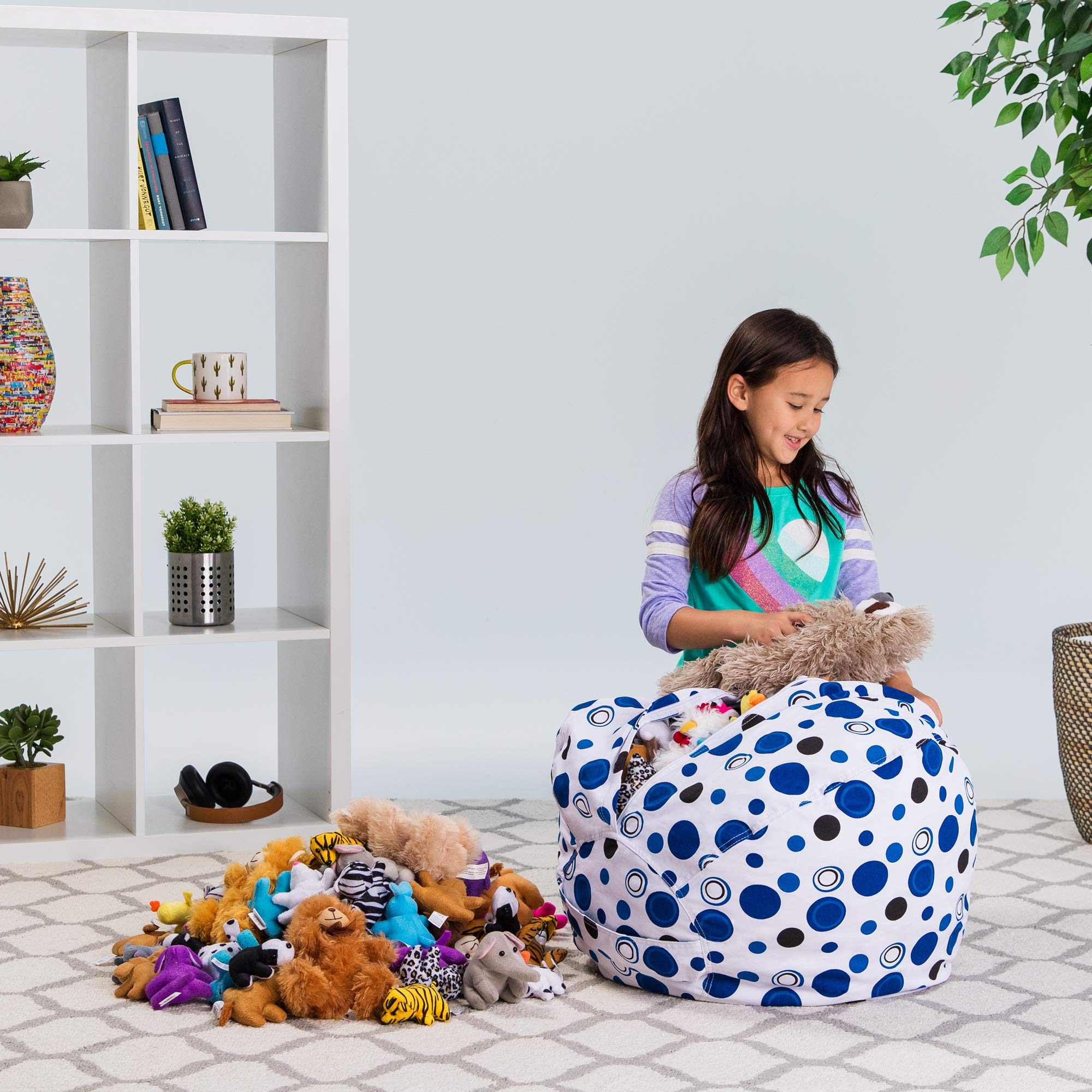 Posh Kids Stuffed Animal Storage Bean Bag Chair Cover - Toy Organizer for Children, Medium 27