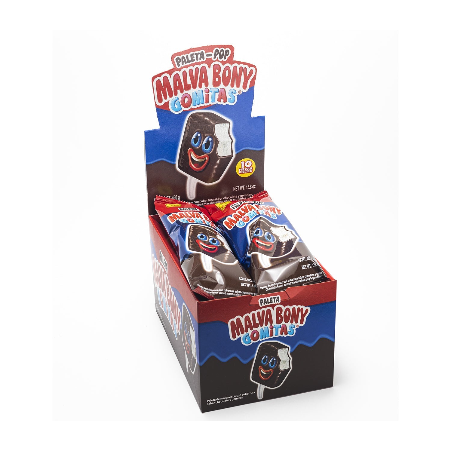 De La Rosa Paleta Malva Bony Gomitas Candy - 10ct Box | Authentic Mexican Candy for Parties, Snacking & Gifts
