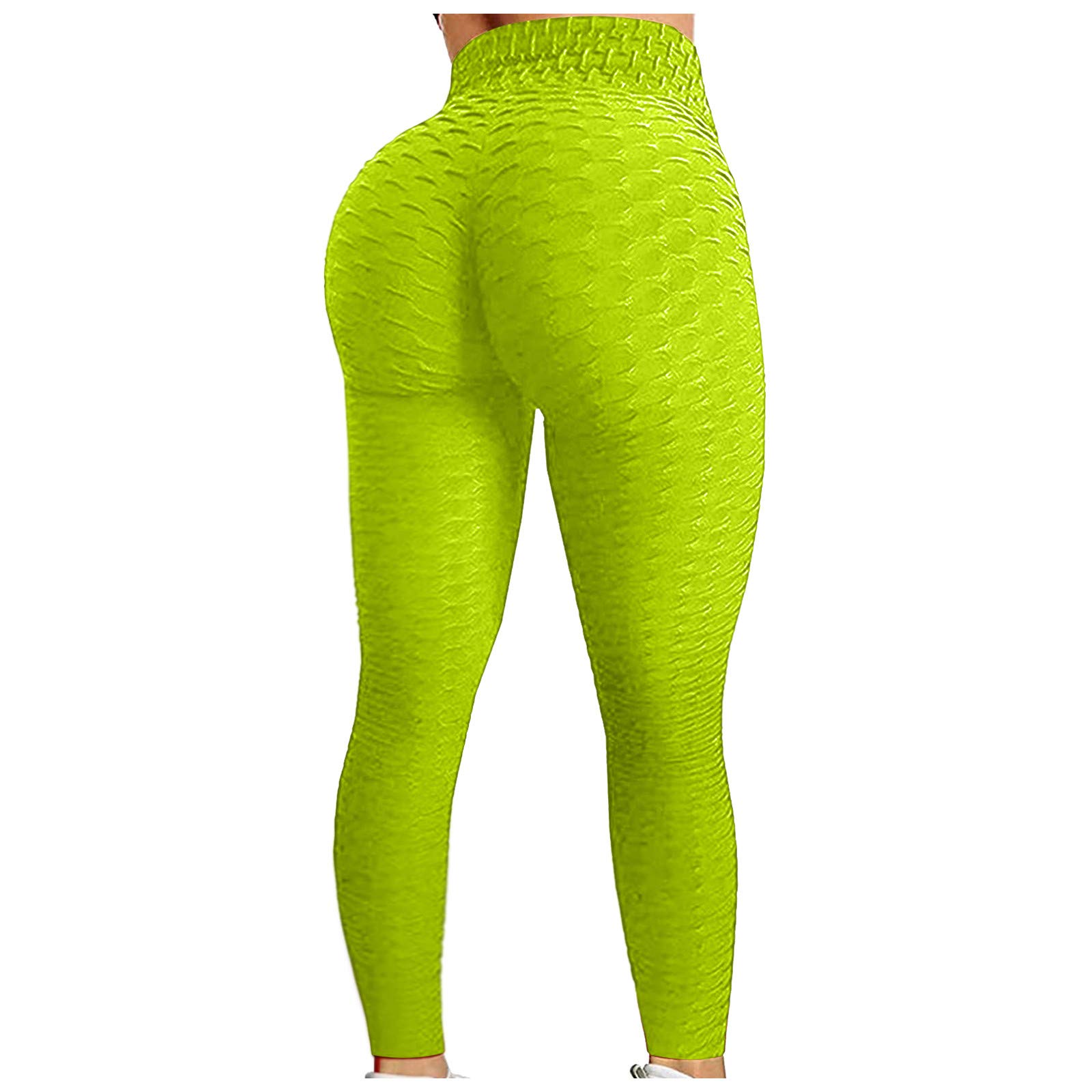 ZVAVZ High Waisted Yoga Pants for Women - TikTok Trendy Bubble Hip Lifting Scrunch Butt Tights - Running Workout Leggings in Yellow - Perfect for Gym, Yoga & Casual Wear