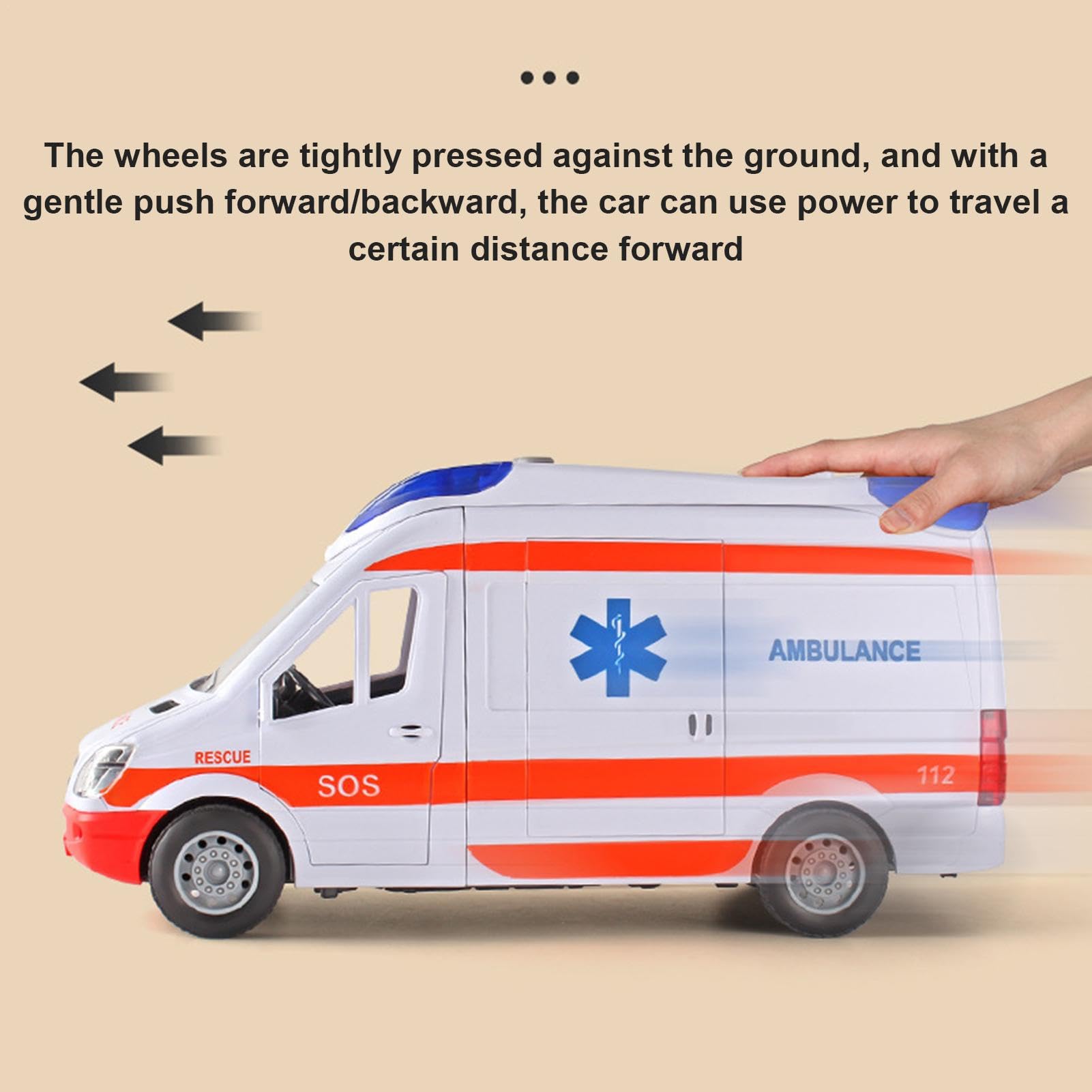 Ambulance Toy Car with Lights & Sound - Rescue Vehicle Play Set for Kids, Boys & Girls | Includes Stretcher & Play House | Perfect for Pretend Play, Emergency Role Play & Learning Scenarios
