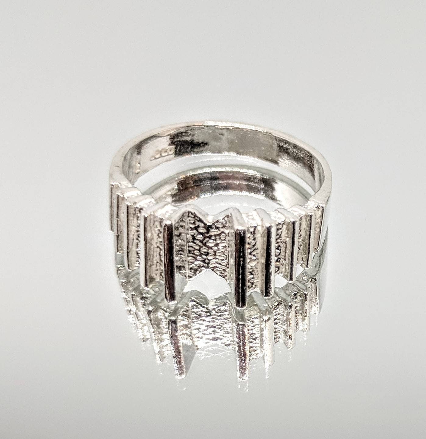 14K Gold or Sterling Silver Textured Channel Ring - Size 7 DIY Jewelry Making, Fashion Statement Ring for Women (168097/148097) - Perfect for Weddings, Parties & Everyday Wear