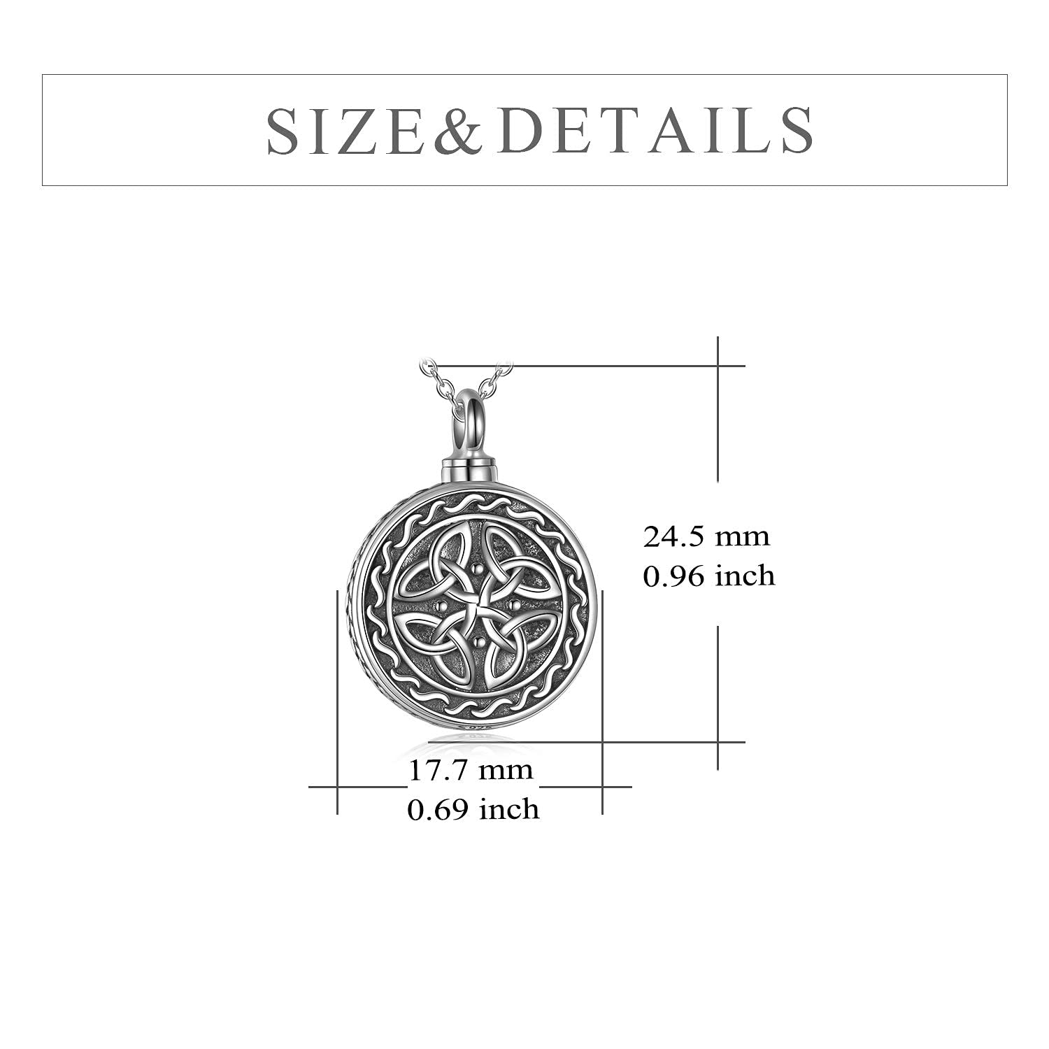 Celtic Knot Urn Necklace for Ashes - 925 Sterling Silver Heart Pendant Cremation Jewelry | Memorial Keepsake Necklace for Women | Irish Sympathy Gift for Her | Perfect for Funeral, Remembrance & Special Occasions