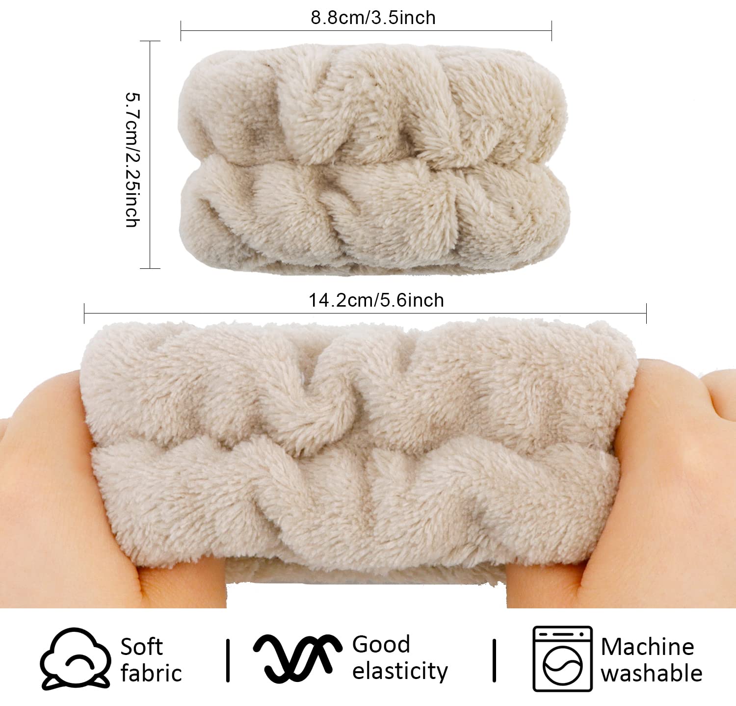 WHAVEL 6 Pairs Absorbent Face Washing Wristbands - Spa Quality Sweatbands for Skincare & Washing - Prevent Water Dripping Down Arms - Perfect for Facials, Makeup Removal & Daily Cleansing Routine