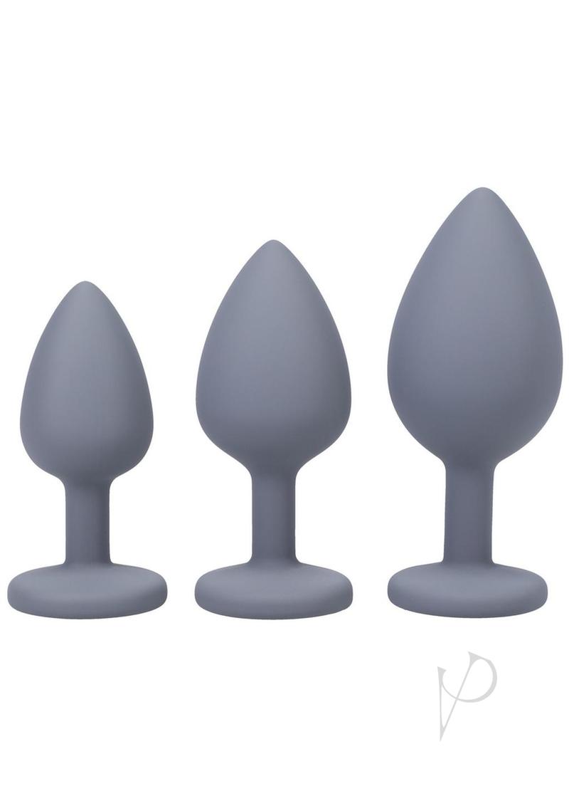 Premium Silicone Anal Trainer Set for Beginners - Comfortable & Gradual Sizing - Gray - Perfect for Solo Play & Couples Intimacy