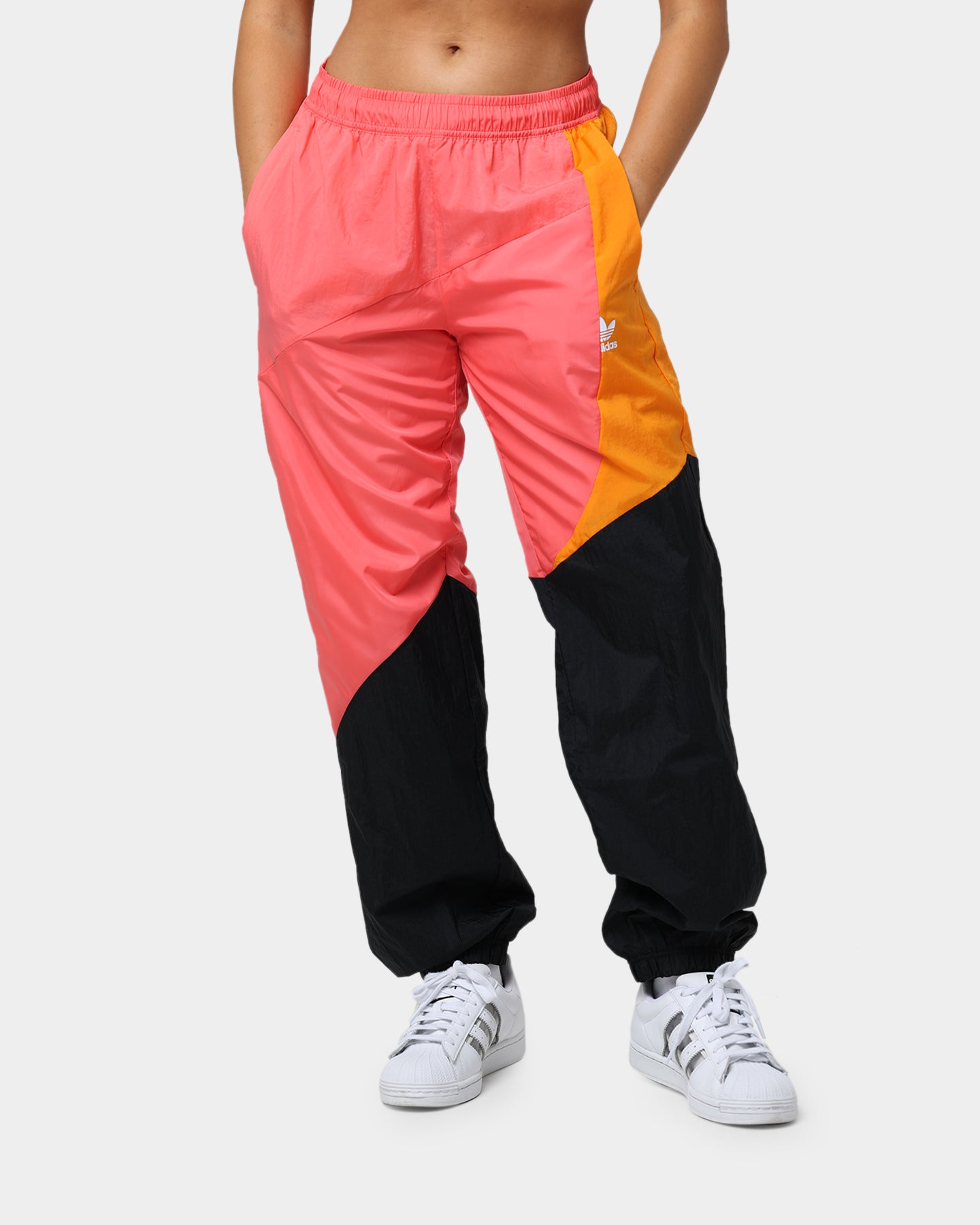 Adidas Adicolor Colorblock Track Pants for Men - Black/Semi Turb - Comfortable Athletic Joggers for Running, Gym & Casual Wear