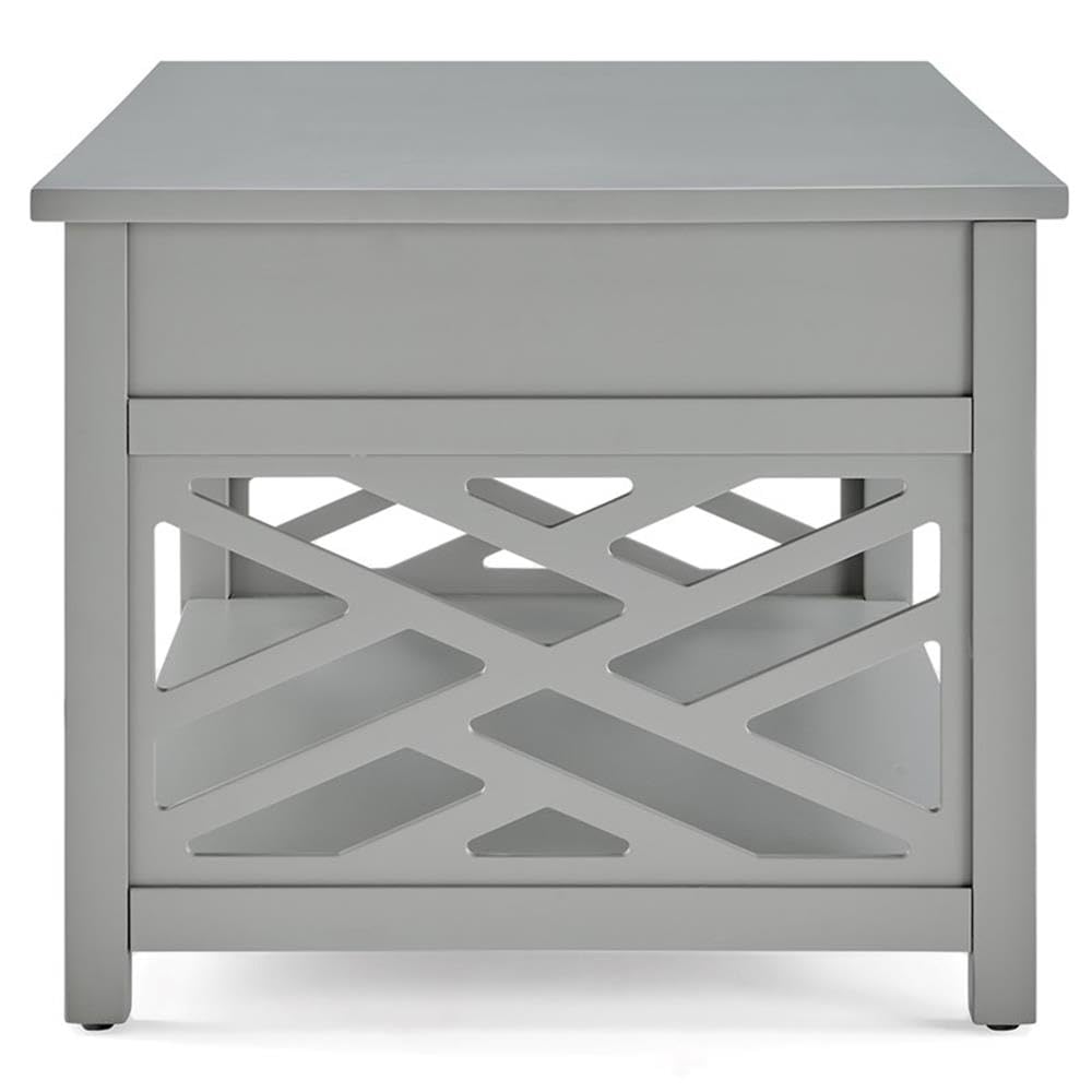BOWERY HILL 36 Inch Wide Gray Wood Coffee Table with Storage Drawer - Perfect for Living Room, Office, and Small Spaces
