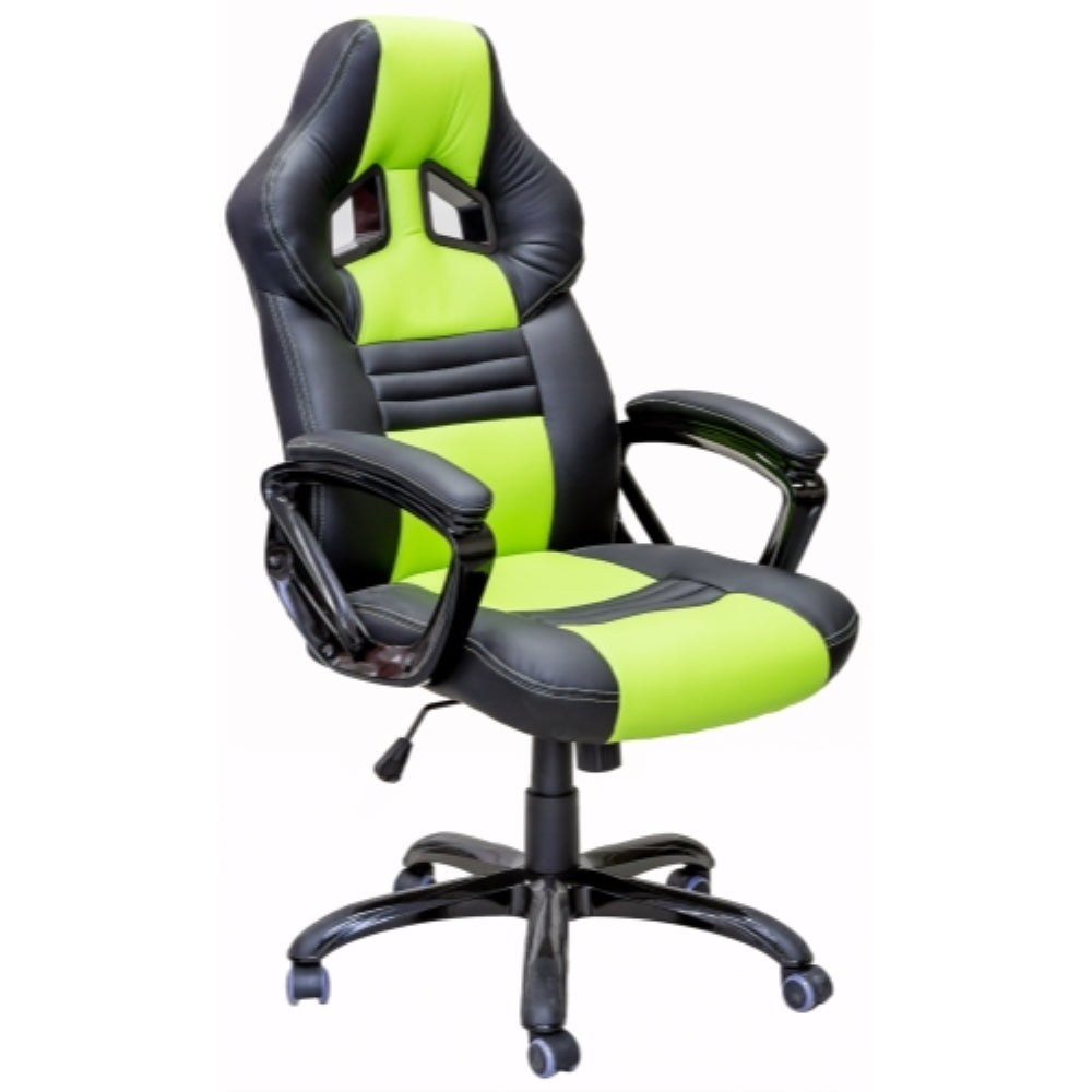 PRO X SERIES 8706 Ergonomic Gaming Chair - Black & Green - High Back Racing Style with Lumbar Support for PC, Office & Esports Gamers