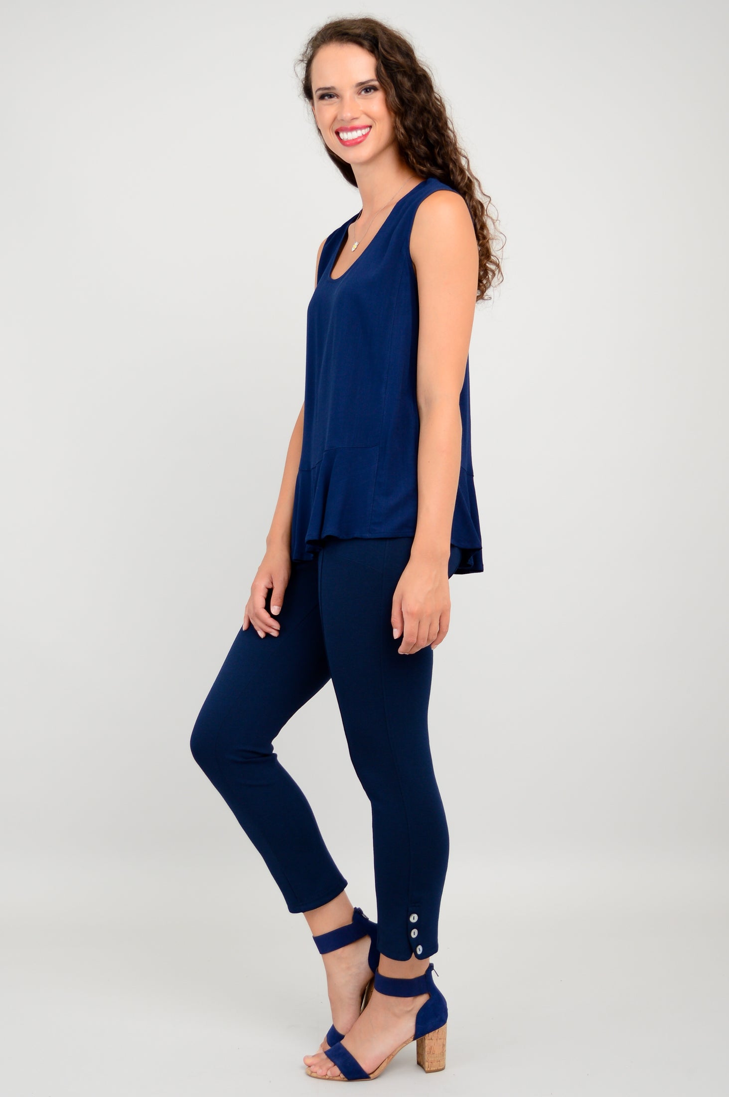 Ginny Tank Top - Soft Indigo Linen Bamboo Blend for Women | Perfect for Summer Outfits, Casual Wear & Layering