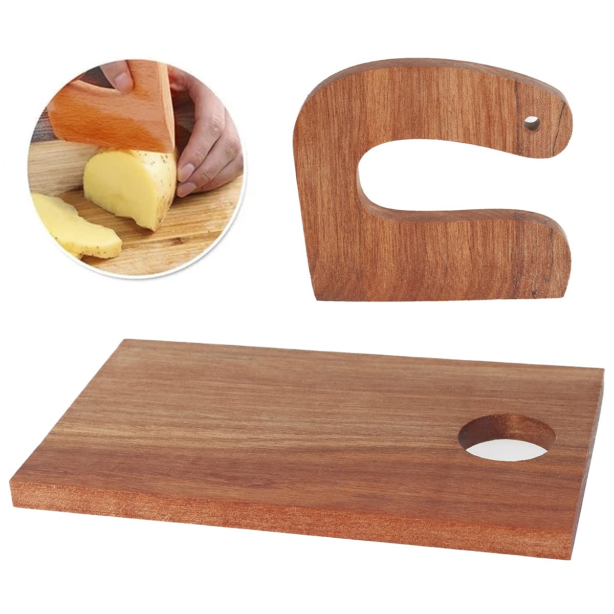 Safe Wooden Kids Kitchen Cutter Set - 2PCS Toddler Knife & Cutting Board for Fruits & Vegetables | Montessori Learning Toy for Early Childhood Development | Perfect for Pretend Play & Cooking Practice