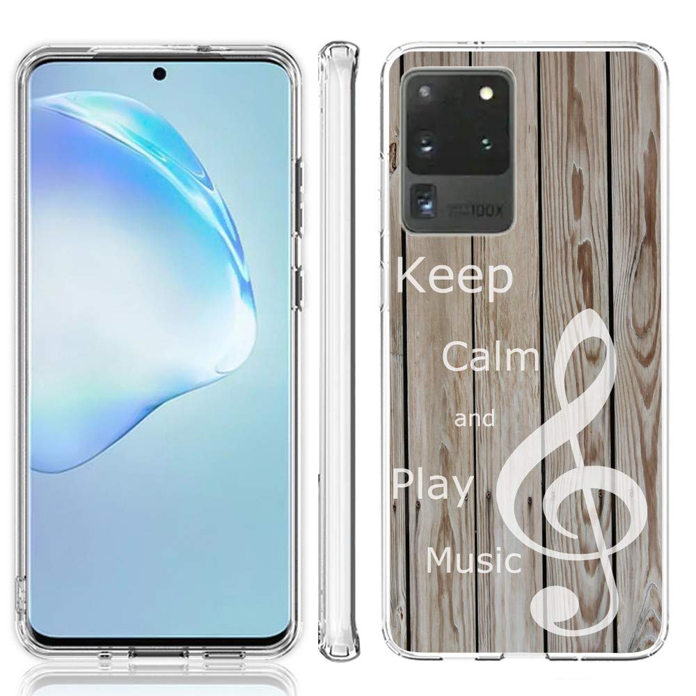 Samsung Galaxy S20 Ultra Case - Slim Fit Shockproof TPU Phone Cover with Wood & Music Design | Durable Protection for Everyday Use | Perfect for Work, Travel & Outdoor Activities