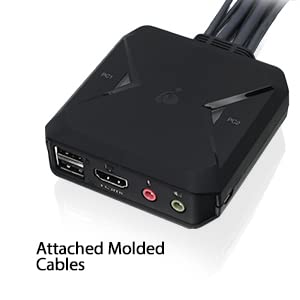 IOGEAR 2-Port 4K@60Hz HDMI KVM Switch with USB 3.0 & Audio Support | Share Keyboard, Mouse, Printer, Scanner & Hard Drive Between 2 Computers | Compatible with Windows 10 & Mac | Ideal for Home Office, Gaming & Multi-Device Workspaces (GCS92HU)
