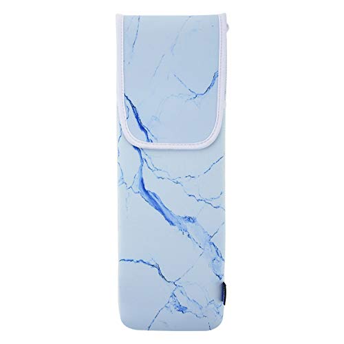 Heat Resistant Neoprene Curling Iron Holder - 15 x 5 Inch Travel Case for Flat Iron & Curling Wand | Blue Marble Pattern | Perfect for Salon, Home & Travel Use