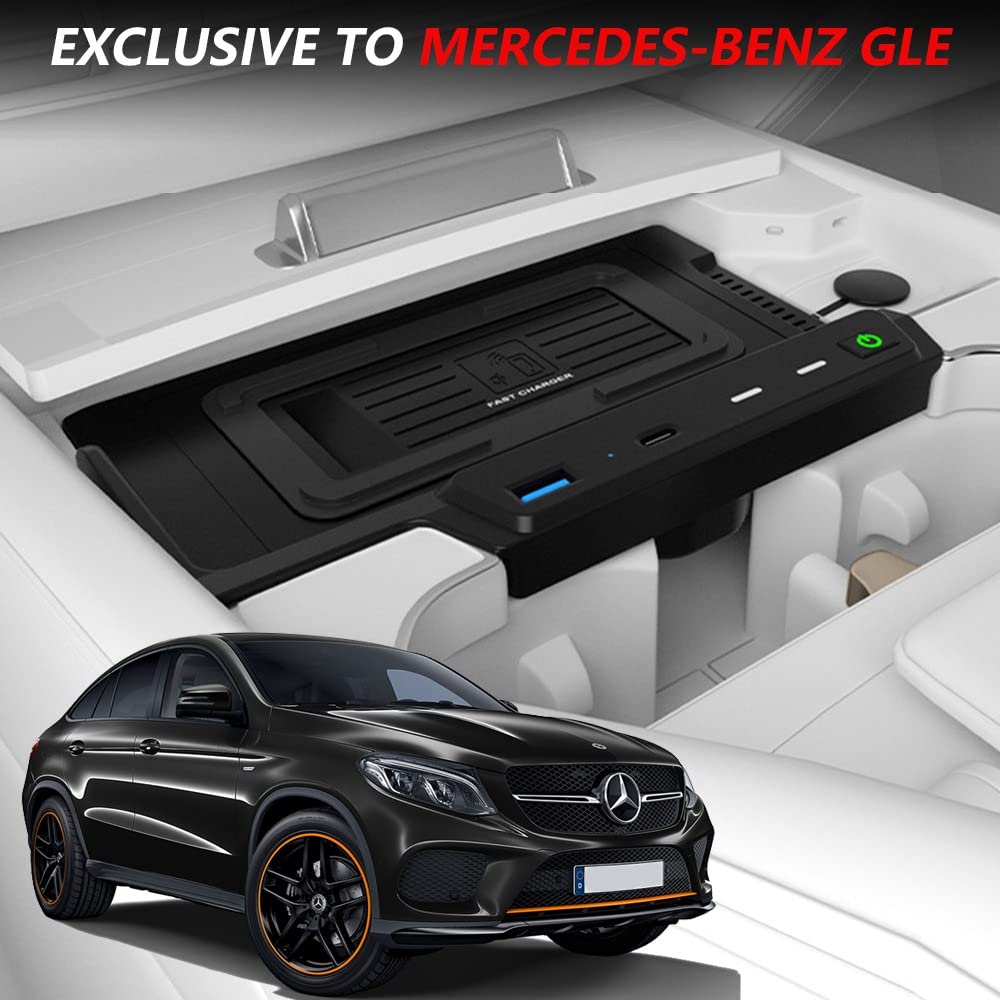 Wireless Car Charger for Mercedes-Benz GLE AMG & GLE Coupe (2020-2022 Models) - 15W Fast Charging Phone Pad Compatible with W167 350/450 AMG 53/53 Coupe/63 S - Perfect for Road Trips & Daily Commutes