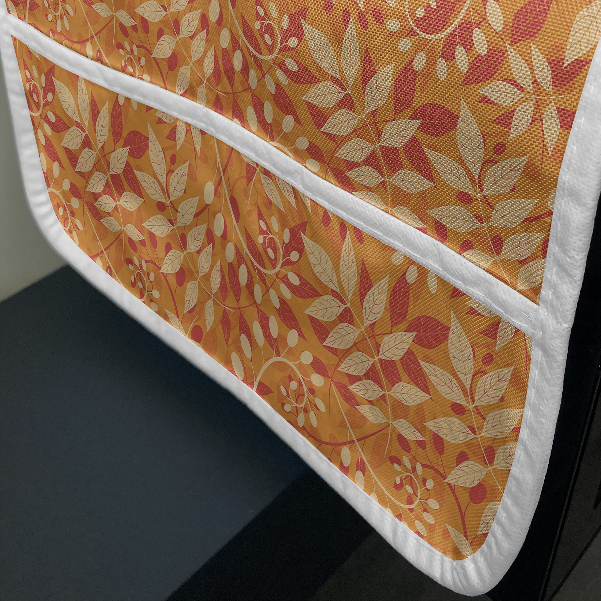 Ambesonne Autumn Leaves Microwave Cover - Waterproof Kitchen Organizer with Pockets, 36
