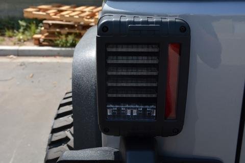 DV8 Offroad TLJK-01 LED Tail Lights for 2007-2018 Jeep Wrangler JK - Direct Fit Plug & Play Replacement - Dynamic Horizontal Light Pattern - Off-Road Adventure & Night Driving Safety Upgrade