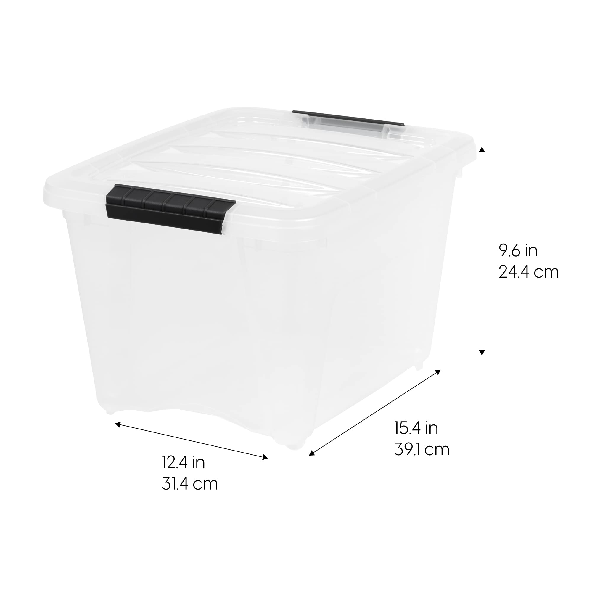 IRIS USA 19 Quart Stackable Plastic Storage Bins with Lids - 6 Pack BPA-Free Organizing Containers | Made in USA | Durable Nestable Design with Secure Latches & Pull Handles | Perfect for Home Organization, Closet Storage & Pantry Organization (Pearl White)