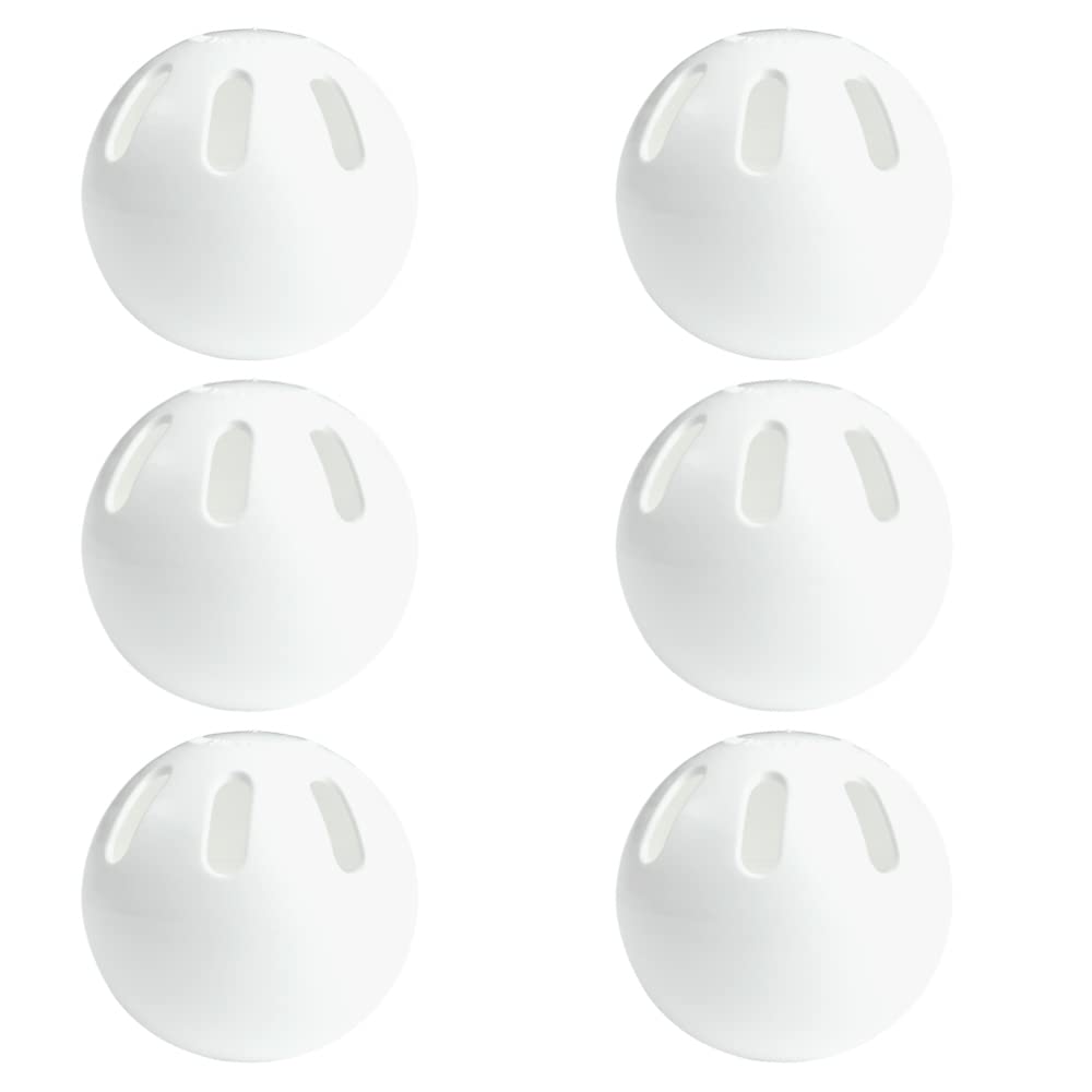 Wiffle Ball Baseballs Set of 6 - Lightweight Plastic Practice Balls for Backyard, Training & Kids Outdoor Games